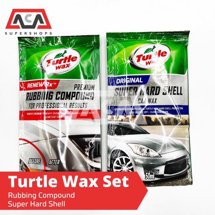 TURTLE WAX Super Hard Shell Car Wax and Premium Rubbing Compound