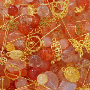 Nhiều màu hạt thủy tinh phụ kiện hợp kim hỗn hợp gói vật liệu cho vòng tay thủ công vòng cổ bông tai Keychain Tự Làm Thủ Công Phụ kiện làm đồ trang sức