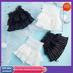Graceful Detachable Sleeves Cuffs Female Lace Thin Pleated Flare Sleeve Ruffles Wristband Sweater Blouse Decorative Sleeves