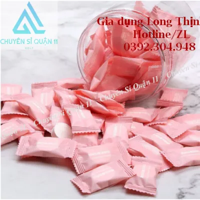 Túi 100 viên khăn giấy nén hình viên kẹo bỏ túi khi đi du lịchkhăn lau mặt dạng nén dùng một lần siêu tiện lợi