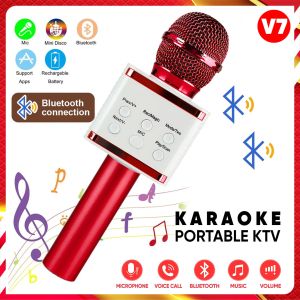 Mic Karaoke V7 Microphone Bluetooth Mikrofon Wireless WSTER New Smule HIFI SPEAKER