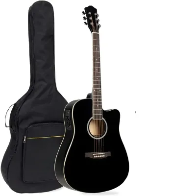 KAWES 41 inch Electric Acoustic Guitar 6 String With 4EQ PICKUP Cable Tuner Bag Capo Beginner Acoustic Electric Guitar Starter Set