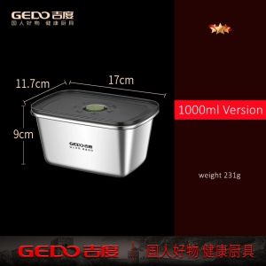 LFGB Certification 304 Stainless Steel Food Preservation Slight Vacuum Crisper Well Sealed Seafood Fresh Keeping Container2026