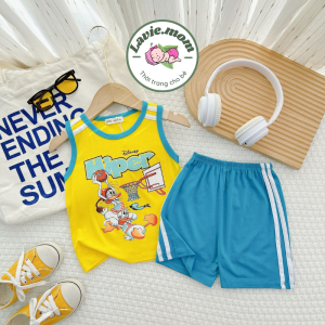 Bộ Quần Áo Ba Lỗ Trẻ Em hiệu MINKY MOM Phong Cách Thể Thao Cho Bé Trai 8-27 kg Vải Thun Lạnh Mềm Mát BL-IN73