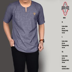 Baju muslim lengan pendek motif embos terbaru 2025 baju koko kurta slimfit bahan olford cotton anwa one