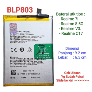 Baterai Realme 7i Realme V3 Realme C17 Realme 8 5G BLP803 Batre Original Batrai