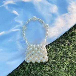Fashion Imitation Pearl Pearl Crossbody Bag Versatile Solid Color Mini Pearl Bag Handbag Girls H260729