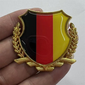 Miếng dán logo kim loại huy hiệu hình lá cờ nước Đức – Germany dán trang trí ôtô xe máy laptop