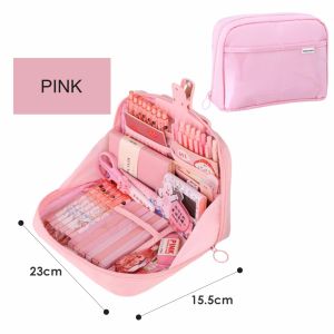 DR Big Size Pencil Box Pencil Case 12Layer Storage Bag Organizer Bag Cosmetic Bag Makeup Bag Travel Bag  Ziplock Bag Korean Design Doorgfit Stationery铅笔盒