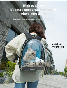 Pet Backpack Going Out Pet Backpack Cat Cage One Shoulder Transparent Cat Dog School Bag Travel Cat Bag Pet Supplies