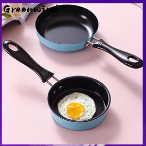 【Greenwind】 Mini Frying Pan Stainless Steel Prevent Stick Induction Pot Round Breakfast Small Fry Egg Pan With Long Handle Kitchen Gadgets