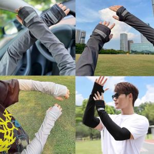 Summer Ice Silk UV Arm Sleeves Sunscreen Gloves Male Arm Guards Riding Outdoor Sleeves for Women Dryfit Man