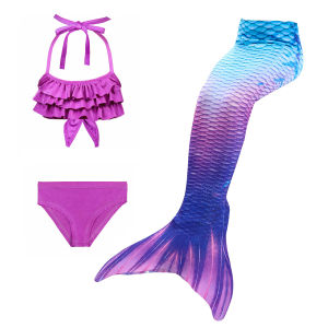 4PCS Girls Mermaid Swimsuit with Monofin for Height 100-155CM Kids Simulation Fish Tail Can Used As Birthday or Holiday Gifts Children Princess Dress Performance Clothing Extra Gift Cheap