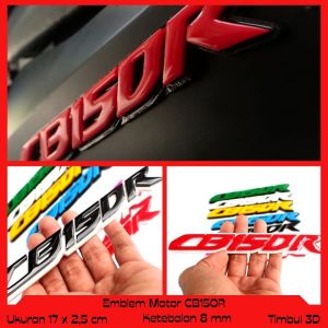 EMBLEM MOTOR CB150R EKSTERIOR MOTOR VARIASI HURUF  TIMBUL 3D BAHAN  RESIN