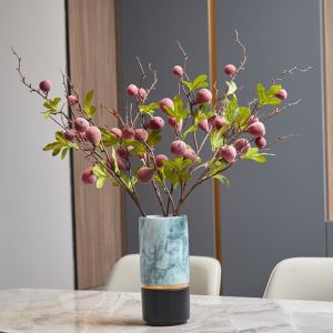 CEMOMEF Exquisite Simulated Fruit Creative With Leaves Flower Arrangement Floral Decorations Artificial Fig Tree Branches Shopping Malls