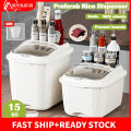 Royalstar 5/10/15KG Rice Dispenser with Wheels Large Rice Storage Box Kitchen Rice Bucket Preferab Rice Storage Insect-Proof Rice Container. 