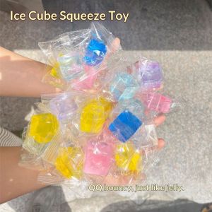Rosy Recess Stress Relief Squishy Ice Cube Toys for Kids - Transparent Jelly Simulation Playset