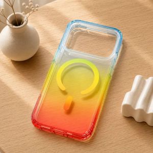 For Magsafe Ice-Clear Gradient Color Case For iPhone 18 17 16 15 14 13 Pro Max Magnetic Transparent Hard Protective Cover Funda