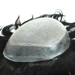 8x10inch Hair Replacement Mens Toupee Injection Skin 0.10-0.12mm with Diamond Net in Body 100% Human Hair Black Color