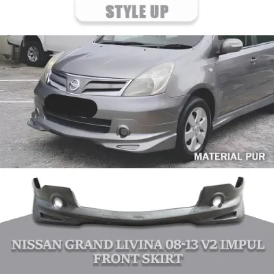 NISSAN GRAND LIVINA 2008-2013 V2 IMPUL FRONT SKIRT 2008 2009 2010 2012 2013 MATERIAL PUR WITHOUT PAINT