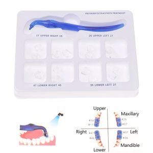 1Set Dental Posterior Teeth Aesthetic Printing Mould Kit Resin Reshape Fissure Printing Stamp Restoration Filling 16 Pcs Moulds