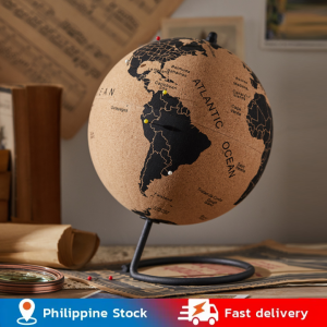 💥Dream Best🔥 Cork Globe with Push Pins - 7.3” Push Pin Globe with Map of the World and Rotating Stand for Children or s 100 Colored Push Pins - World Globe for Home Office Classroom Travel Kids