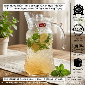 Bộ Bình 2 Ly Thủy Tinh Tiếp Khách Họa Tiết Vảy Cá Nổi - Thiết Kế Hiện Đại Cho Phòng Khách