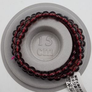 (SG Seller Ready Stocks) Natural High Grade Garnet Quartz Three Rounds Bracelet 6mm+ 高级天然石榴石三圈手链 6+毫米