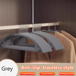 GREENSINDOOR 50 PCS Velvet Hanger Non-slip Velvet Premium Durable Flocked Anti-Distortion Hanger植绒衣架