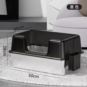 PREMIUM Stainless Steel Enclosed Cat Litter Box  Large Closed Cat Litter Container  Stainless Steel Cat Toilet