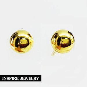 InspireJewelry ต่างหูรูปปลาโลมาเล่นบอล ขนาดเล็กน่ารักงานแบบร้านทอง gold filled ต่างหูทอง ต่างหูปักก้าน โลมา ปู กลมขัดมัน โอม ต่างหูโอมตอกลายแบบร้านทอง งานสวย
