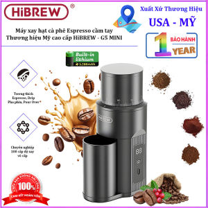 Máy xay hạt cà phê Espresso cầm tay dùng pin. Thương hiệu Mỹ cao cấp HiBREW - G5 MINI. HÀNG CHÍNH HÃNG