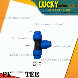 PE COMPRESSION PIPE FITTINGS TEE / REDUCING TEE ( 1/2x1/2 1/2x3/4 3/4x3/4 1" ) sold per piece