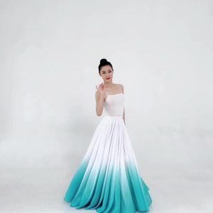 Đầm dài xòe phong cách cổ điển khiêu vũ 720 Váy nửa chiffon bay bổng cho biểu diễn và luyện tập khiêu vũ