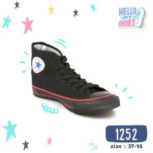 รองเท้าผ้าใบผูกเชือก หุ้มข้อ พื้นยางพารากันลื่น รุ่น 1252 สินค้าตรงปก จัดส่งไว แท้100%