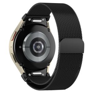 For Samsung Galaxy Watch 6 Classic Strap 43mm 47mm for Galaxy Watch 6/5/4 Strap 40mm 44mm/ 5 Pro 45mm /4 Classic Strap 42mm 46mm Milanese Loop Push Button Strap Metal Band