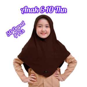 Kerudung Anak Sekolah 6-10 Tahun SD/Hijab Bergo Anak Hamidah Bahan Jersey