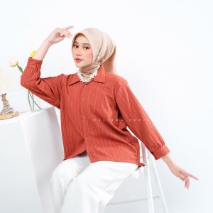 Luna Blouse Atasan Wanita Terbaru Kemeja Blouse Polos Lady Crush Busui Friendly