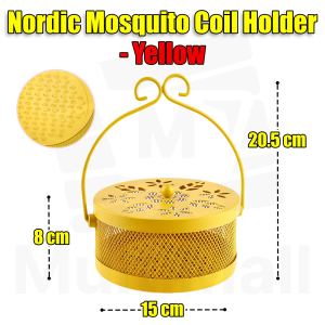 NORDIC Yellow Holder  Mosquito coil holder|Floral coil holder| Mosquito coil box|Mosquito coil case|Mosquito coil and holder| Portable Mosquito coil holder| Outdoor mosquito coil holder case | Hollow coil holder