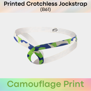 Mens Jockstrap: Polyester Printed Design Crotchless Jockstrap Underwear (B61)