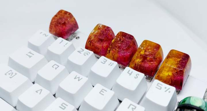 Keycap artisan SA R1 tone đỏ vàng trang trí bàn phím cơ gaming | Lazada.vn