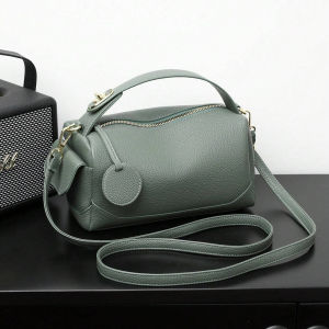 MC Korean Pillow Bag For Women Crossbody Bag Soft Leather Large Capacity Commuting Boston Bag Womens Handbag Single Soulder