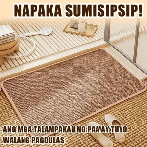 Bath Mat Quick Dry Non Slip Water Absorbent Floor Rug Soft Doormat Bathroom Bedroom Home
