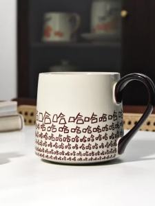 XIYUANJI    Creative Ceramic Mug for Office and Couples as New Year Gift