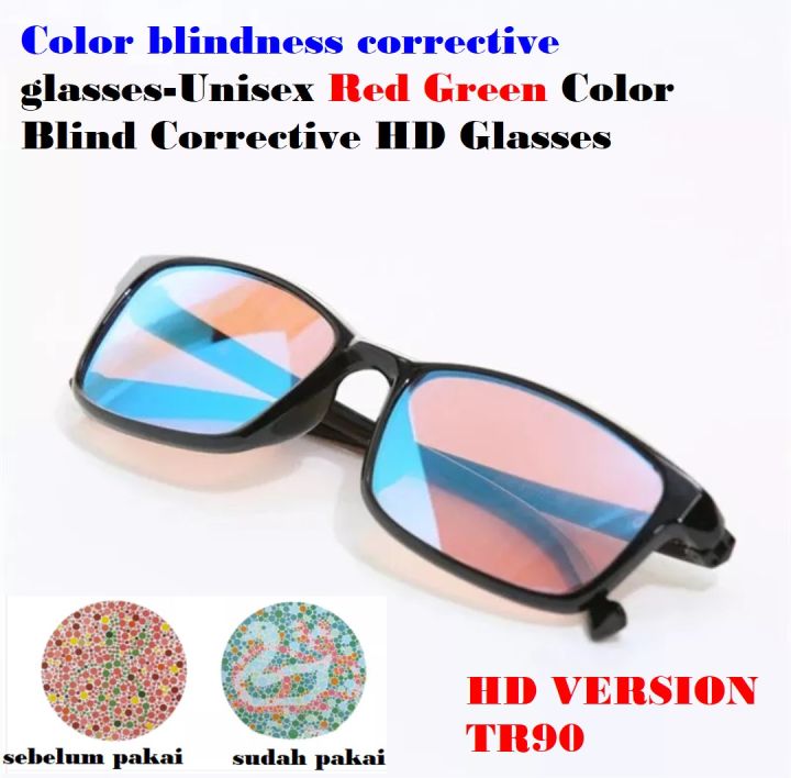 Glasses For Color Blindness Corrective Unisex Buta Warna Merah Hijau Cermin Mata Buta Warna Red 6295