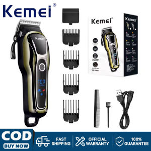 Kemei Professional Mens Electric Hair Clipper Charging LCD Cordless Beard Trimmer KM-1990