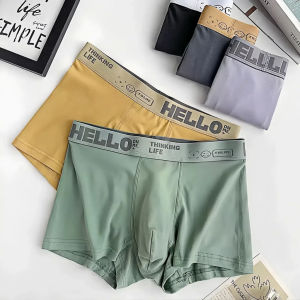 HELLO MEN 5PCS Mens Underwear 5A-Grade Antibacterial Cotton Breathable High Quality Mens Antibacterial Boxer Brief Underpants Standard Size Improved Version