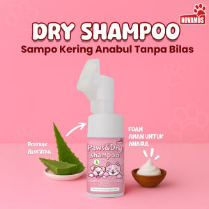 NOVAMOS Paws & Dry shampoo 100 ML Shampoo Kering Anabul Mandi Tanpa Air