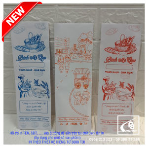 Túi giấy BÁNH MÌ QUE túi giấy đựng bánh mì (banhmique) 100 cái