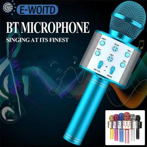 E-WOITD Karaoke không dây Microphone mic cho di động điện thoại di động làm ca hát bluetooth condenser mikrofon Blutooth điện thoại thông minh Micro DJ âm thanh